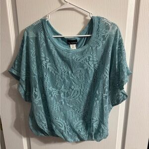 Elegant Teal Lace Blouse